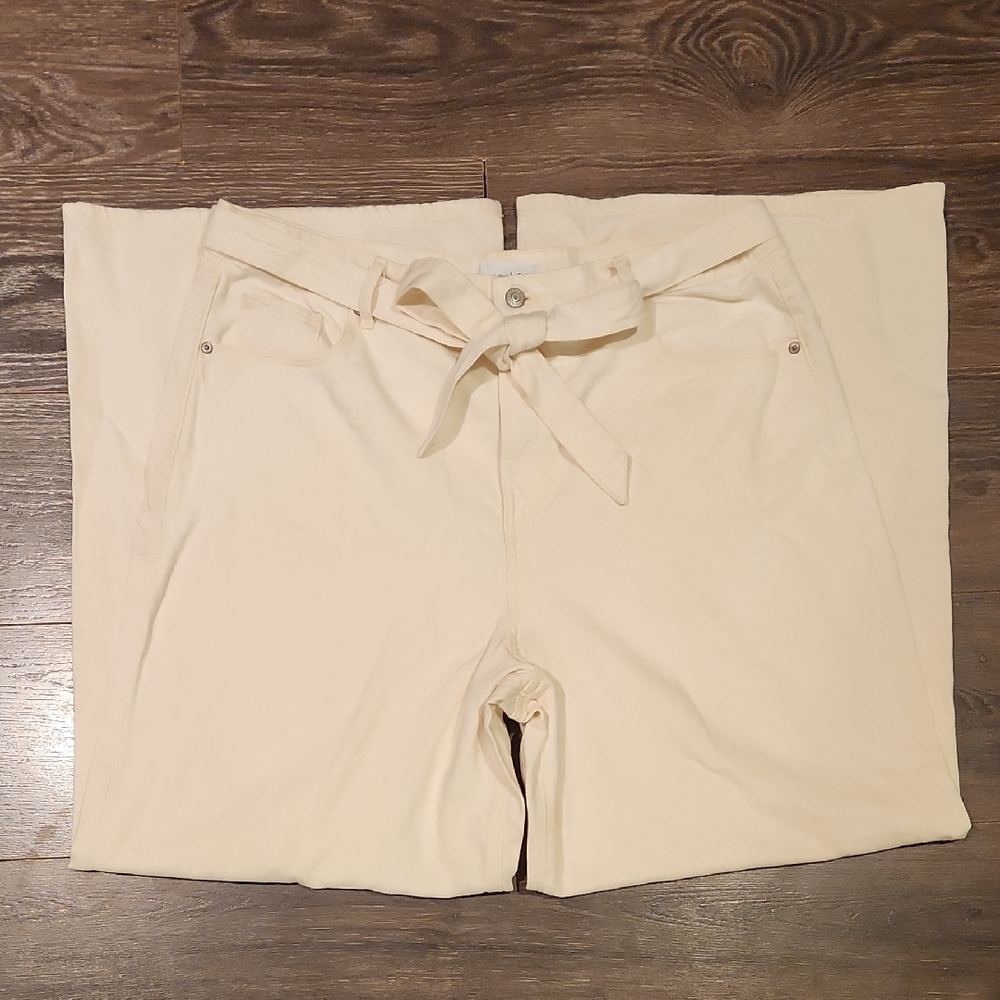 ❤️ NWOT! LOFT HIGH RISE WIDE LEG PALAZZO JEANS IN ECRU, 18 (34) - Picture 9 of 12